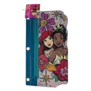 Disney Princess 3 Ring Pencil Pouch Ariel Tiana NWT School Binder Case